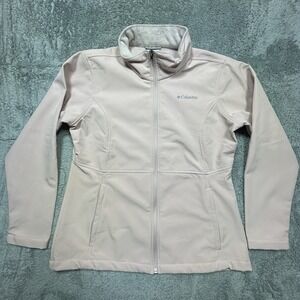 Columbia Mabel Meadow  Softshell Jacket Women's L PINK Full Zip Pockets Outdoor‎